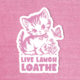 Radical Buttons Live Laugh Loathe kitten sticker