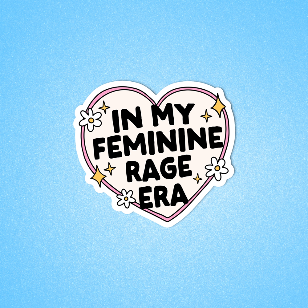 Radical Buttons In My Feminine Rage Era sticker