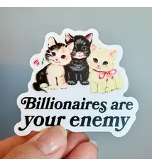 Radical Buttons Billionaires are your enemy (bumper) sticker