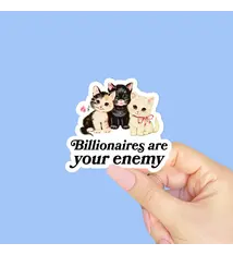 Radical Buttons Billionaires are your enemy (laptop) sticker