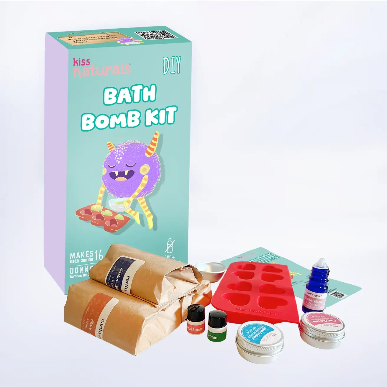 Kiss Naturals Bath Bomb Kit (makes 16 mini bombs) (6+)