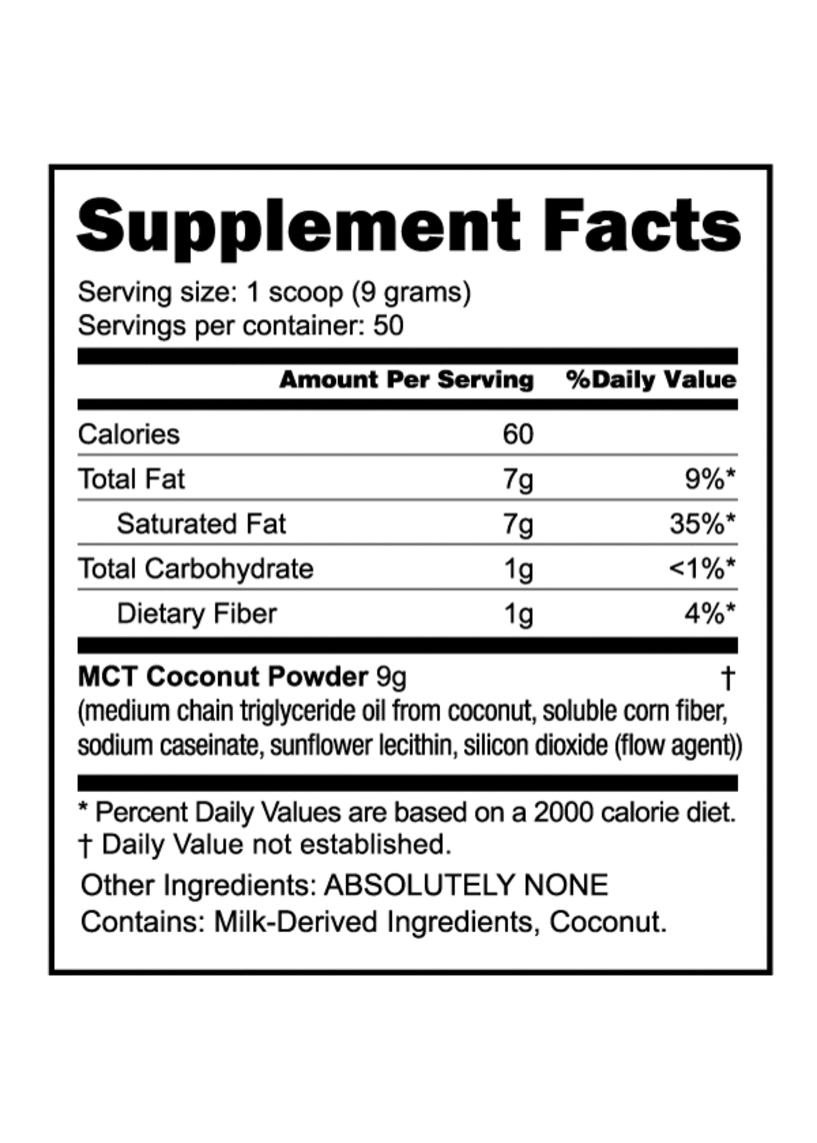 NutraBio MCT Powder - 1 Lb