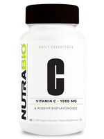 NutraBio Vitamin C & Rose Hips 1000mg - 120 Caps