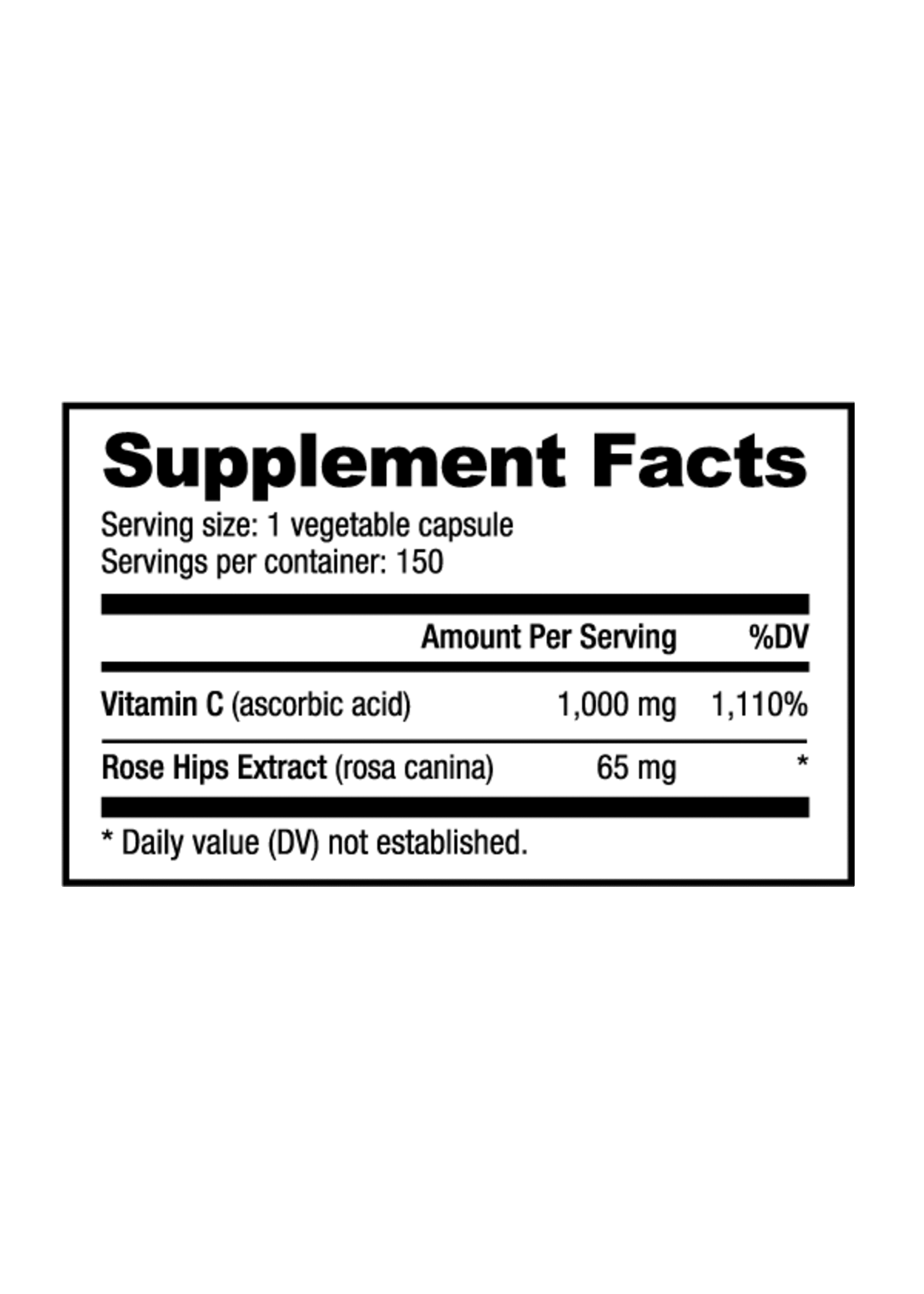 NutraBio Vitamin C & Rose Hips 1000mg - 120 Caps