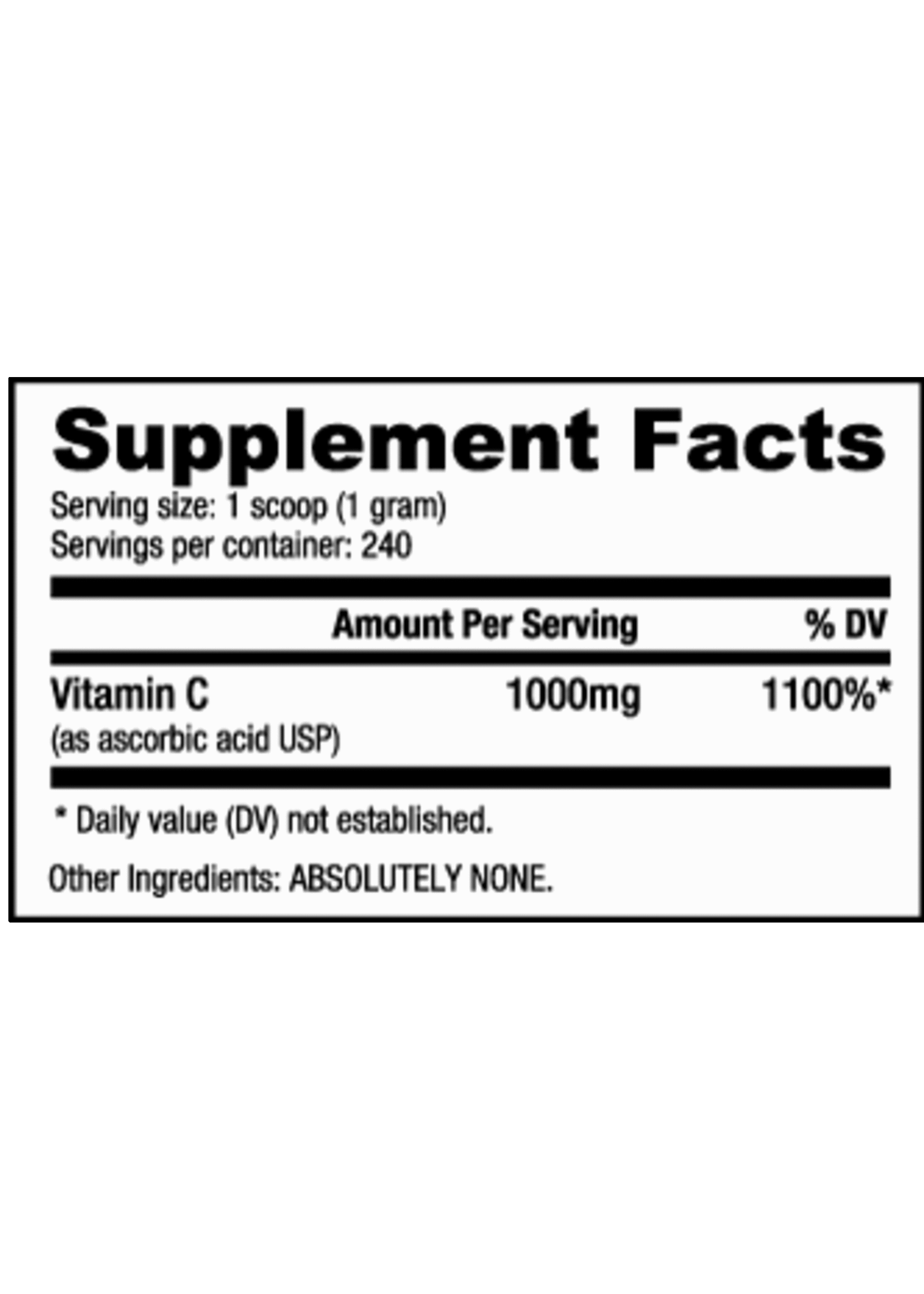 NutraBio Vitamin C 240g