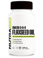 NutraBio Flaxseed Oil 1000 mg - 120 Softgels