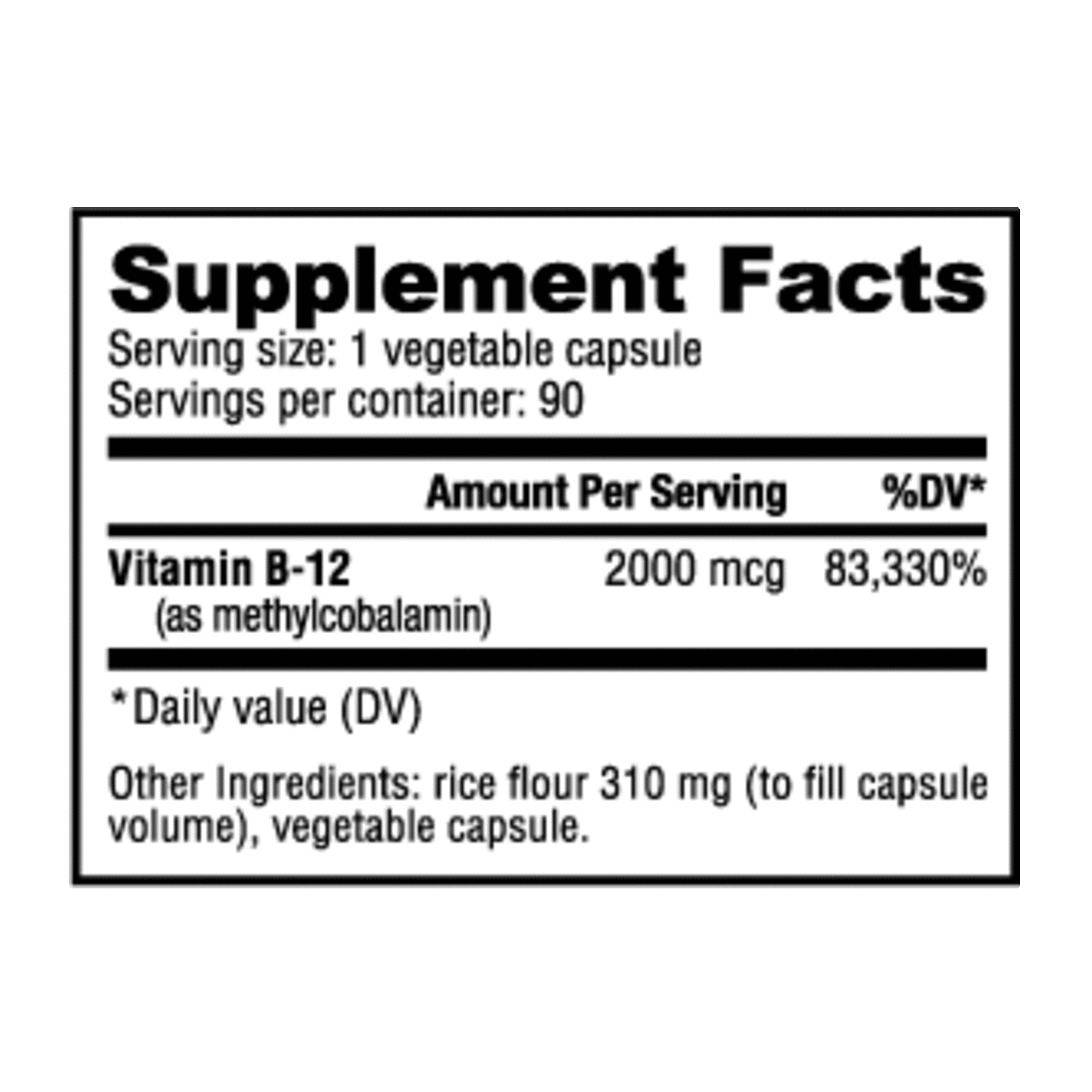 NutraBio Methyl-B12 2000mcg - 90 Caps