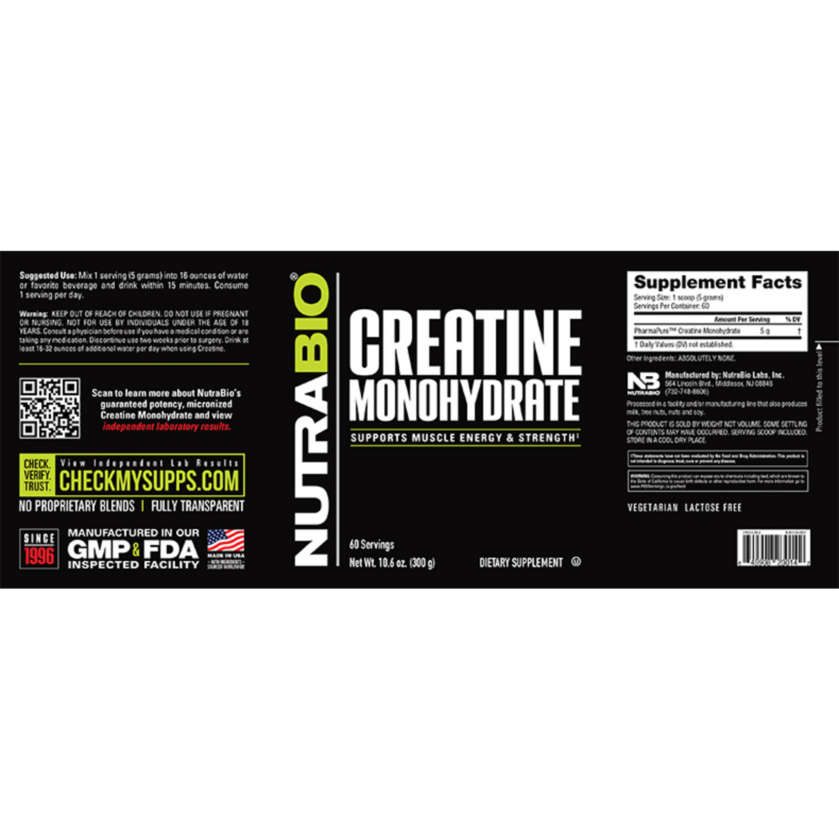 NutraBio Creatine