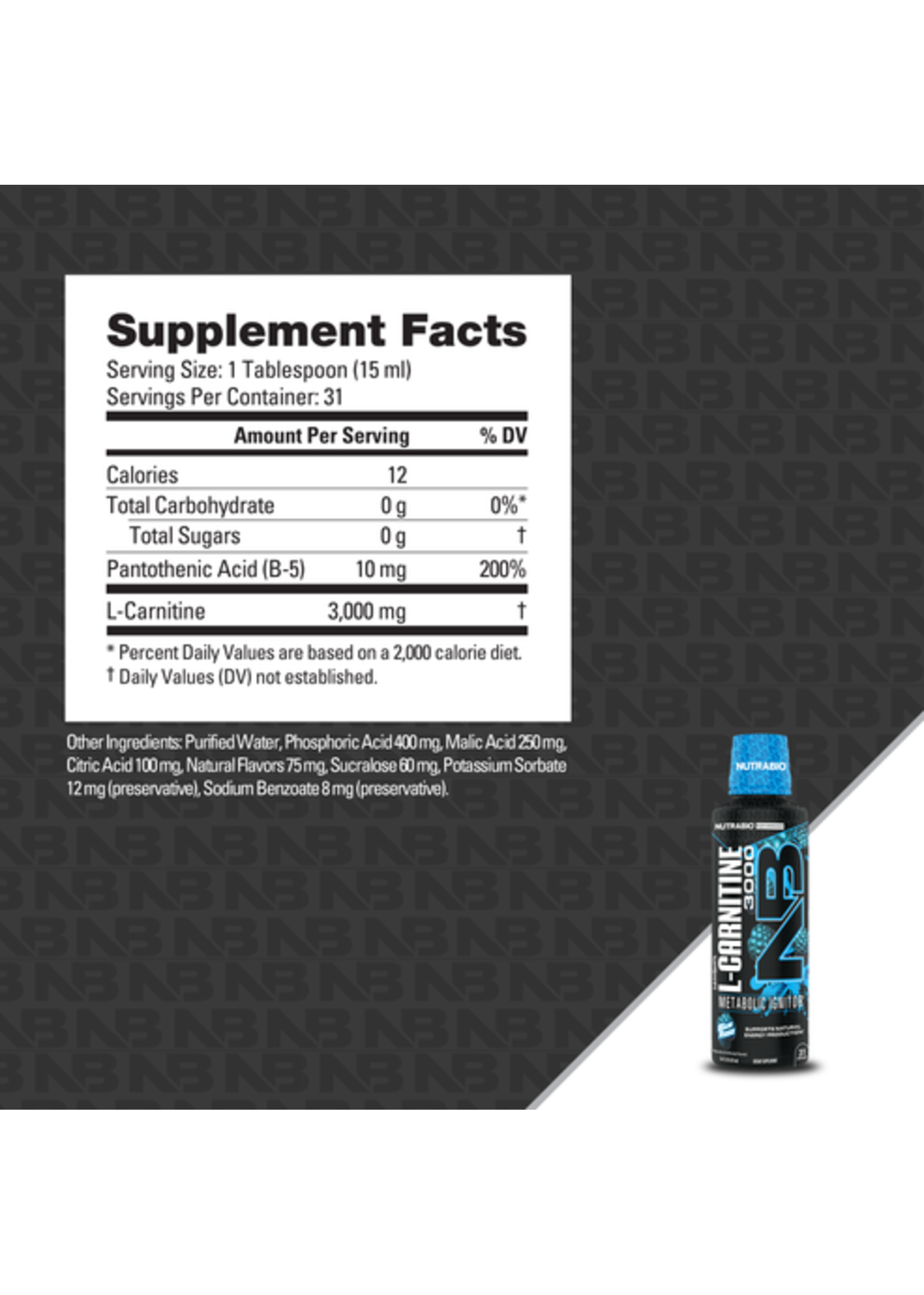 NutraBio L-Carnitine 3000