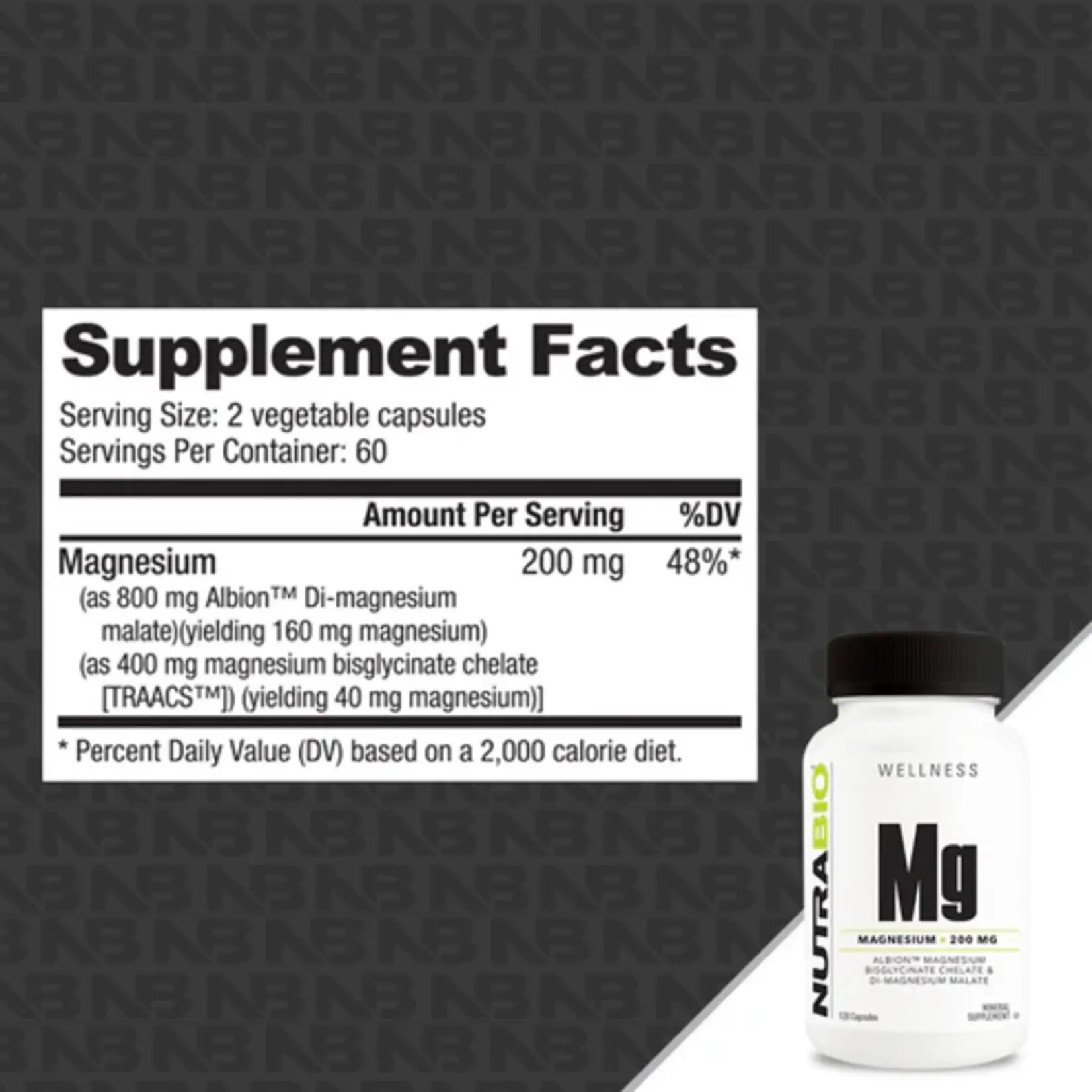 NutraBio Magnesium Complex 200 mg – High Absorption Mineral