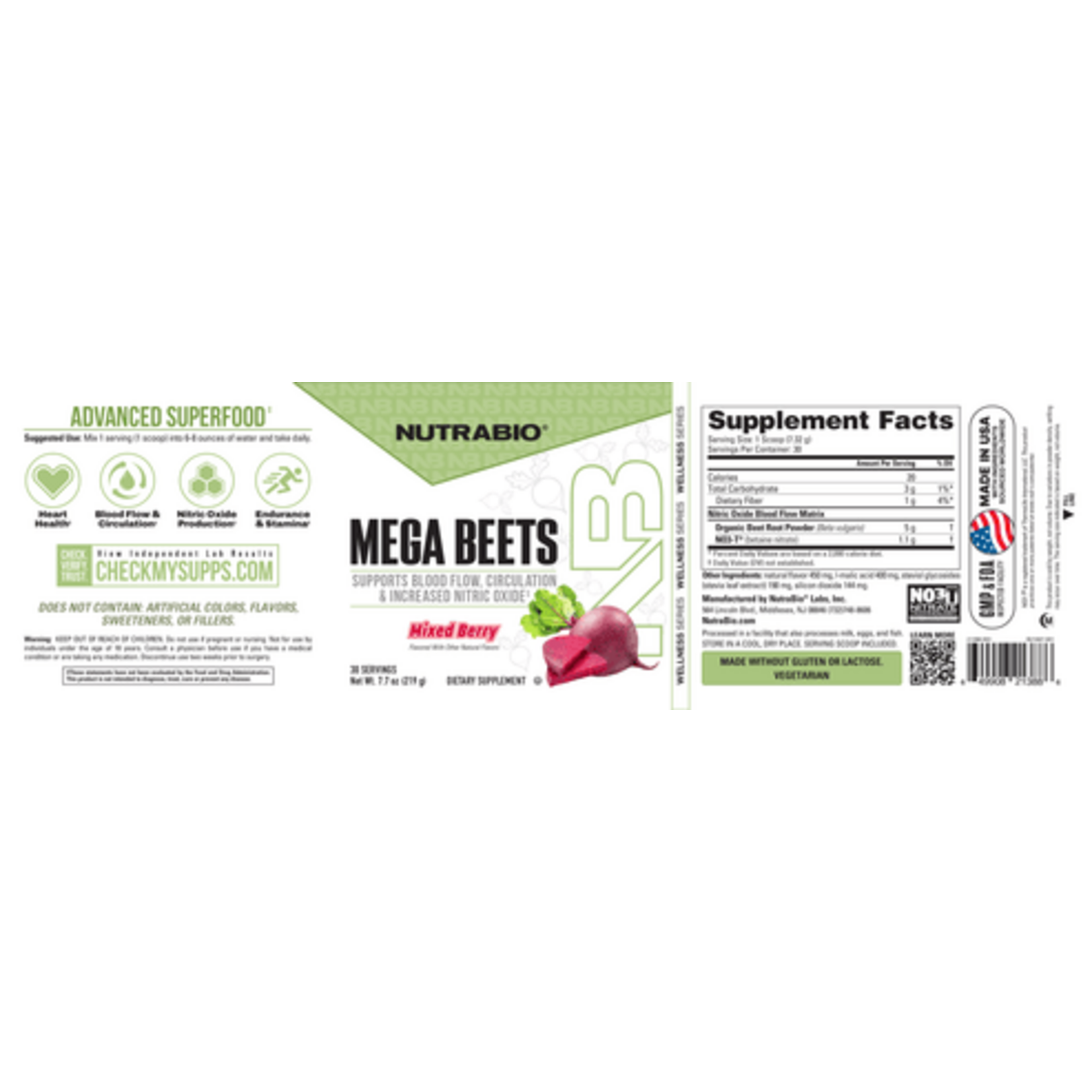 NutraBio NutraBio Mega Beets | Concentrated Nitric Oxide Infusion | Yuma, AZ