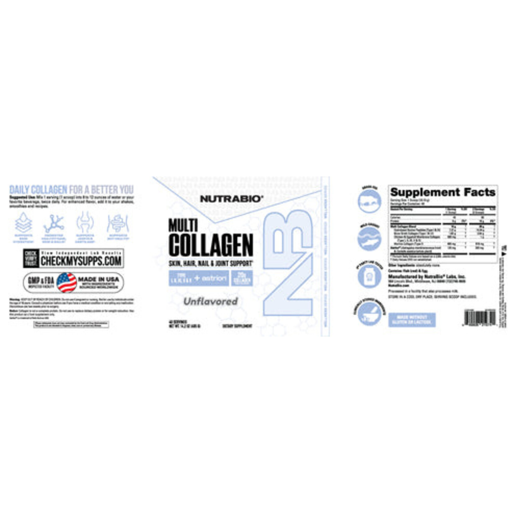 NutraBio NutraBio Multi Collagen | Types I, II, III, V & X | Yuma, AZ