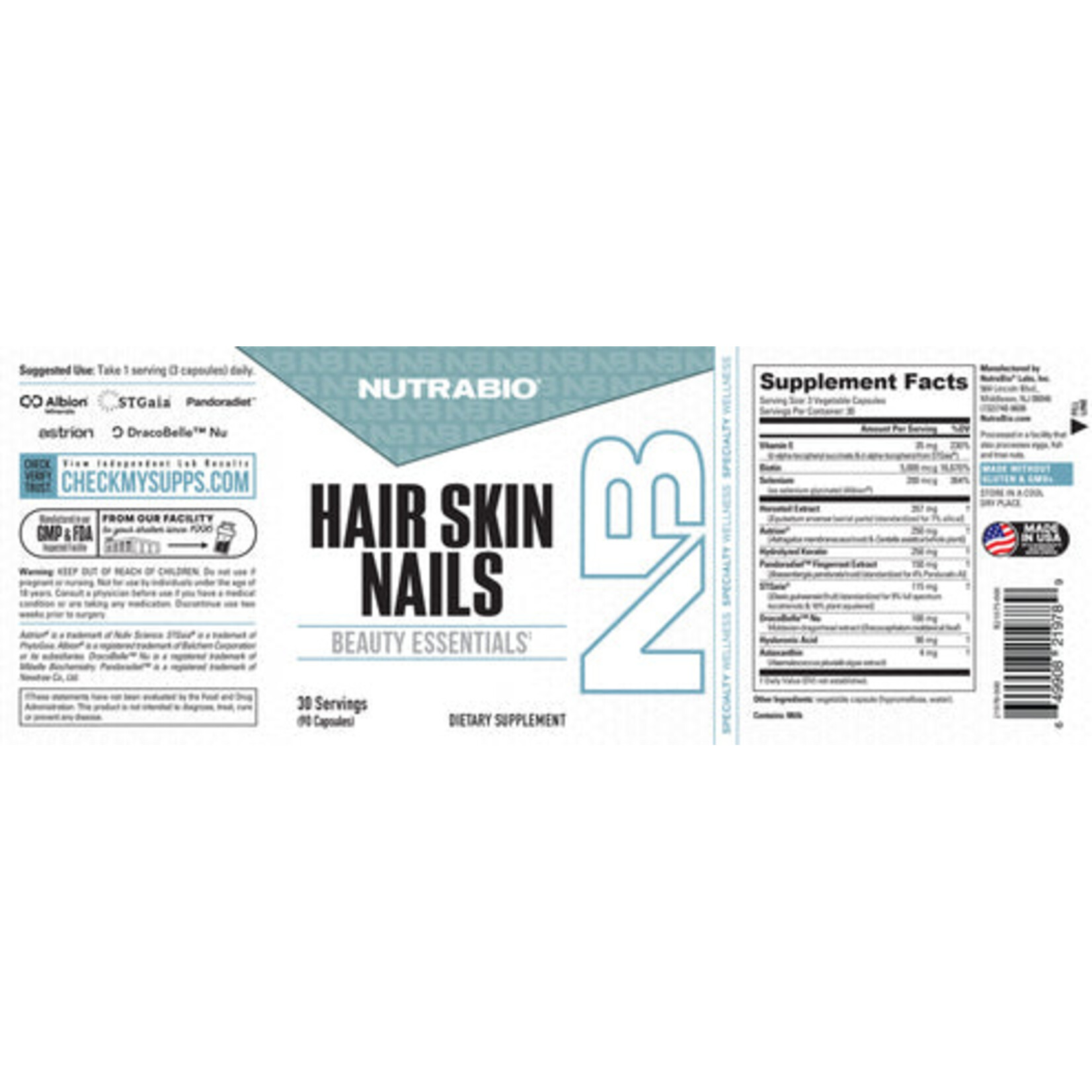 NutraBio NutraBio Hair Skin Nails Beauty Essentials | High-Potency Biotin | Yuma, AZ
