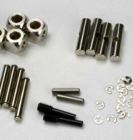 Traxxas 5452 U-joints, driveshaft (carrier (4)/ 4.5mm cross pin (4)/ 3mm cross pin (4)/ e-clips (20)) (metal parts for 2 driveshafts)