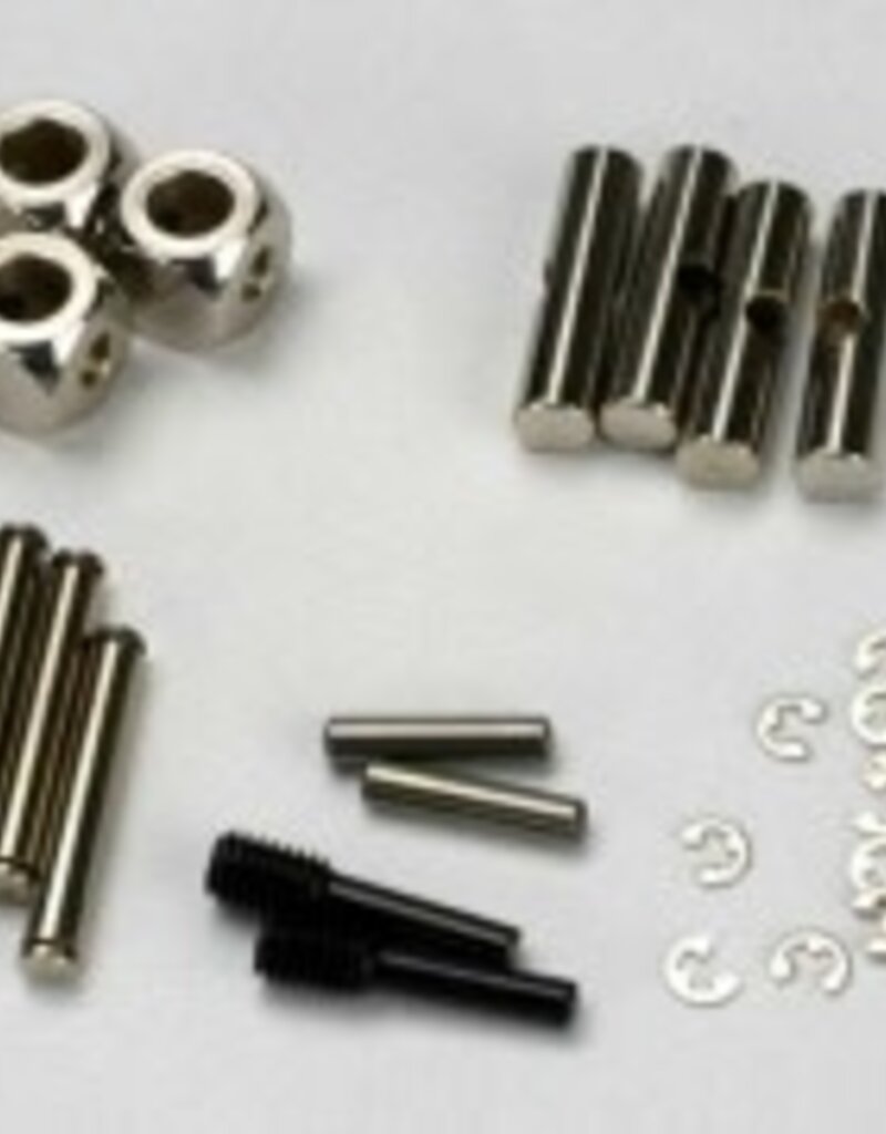 Traxxas 5452 U-joints, driveshaft (carrier (4)/ 4.5mm cross pin (4)/ 3mm cross pin (4)/ e-clips (20)) (metal parts for 2 driveshafts)