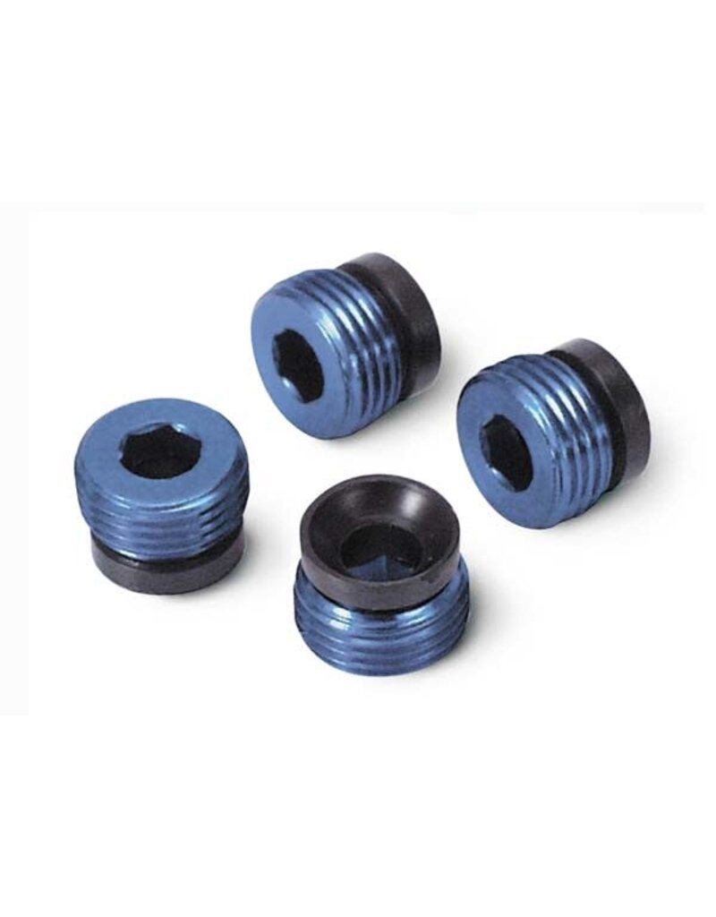 Traxxas 4934x Aluminum caps, pivot ball (blue-anodized) (4)