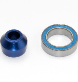 Traxxas 6893x Bearing adapter, 6160-T6 aluminum (blue-anodized) (1)/10x15x4mm ball bearing (blue rubber sealed) (1) (for slipper shaft)