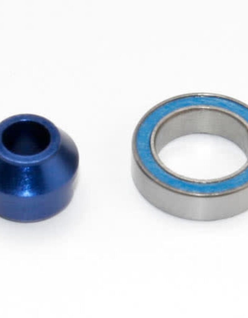 Traxxas 6893x Bearing adapter, 6160-T6 aluminum (blue-anodized) (1)/10x15x4mm ball bearing (blue rubber sealed) (1) (for slipper shaft)