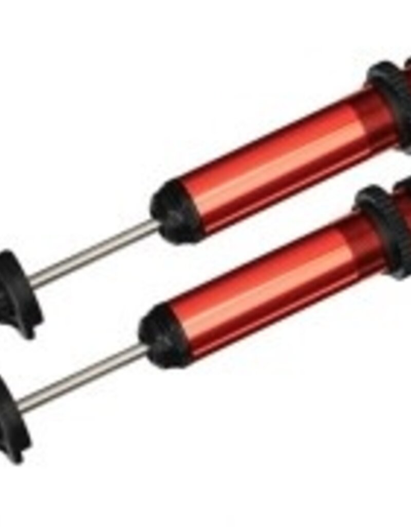 Traxxas 7761R Shocks, GTX, aluminum (red-anodized) (fully assembled w/o springs) (2)