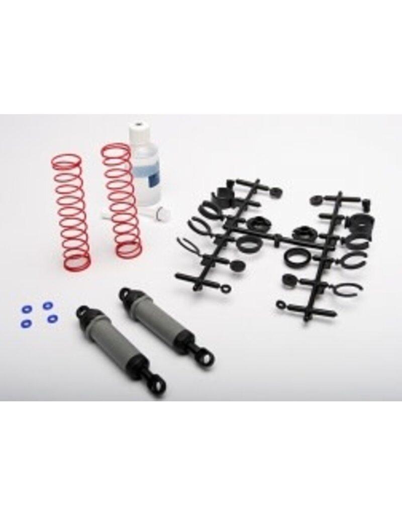 Traxxas 3762A Ultra Shocks (grey) (xx-long) (complete w/ spring pre-load spacers & springs) (rear) (2)