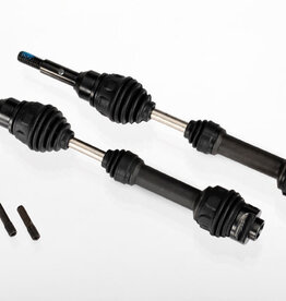 Traxxas 6851r Driveshafts, front, steel-spline constant-velocity (complete assembly) (2)