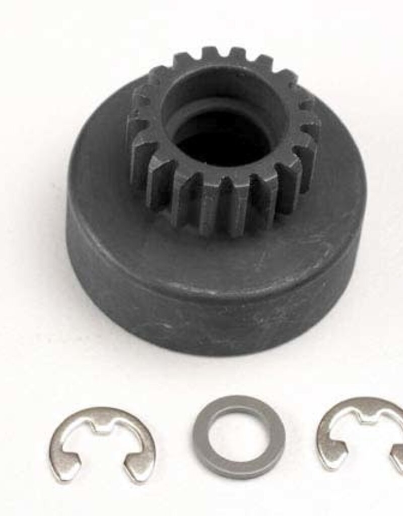 Traxxas 4118 Clutch bell, (18-tooth)/ 5x8x0.5mm fiber washer (2)/ 5mm E-clip (requires #4609 - ball bearings, 5x10x4mm (2))