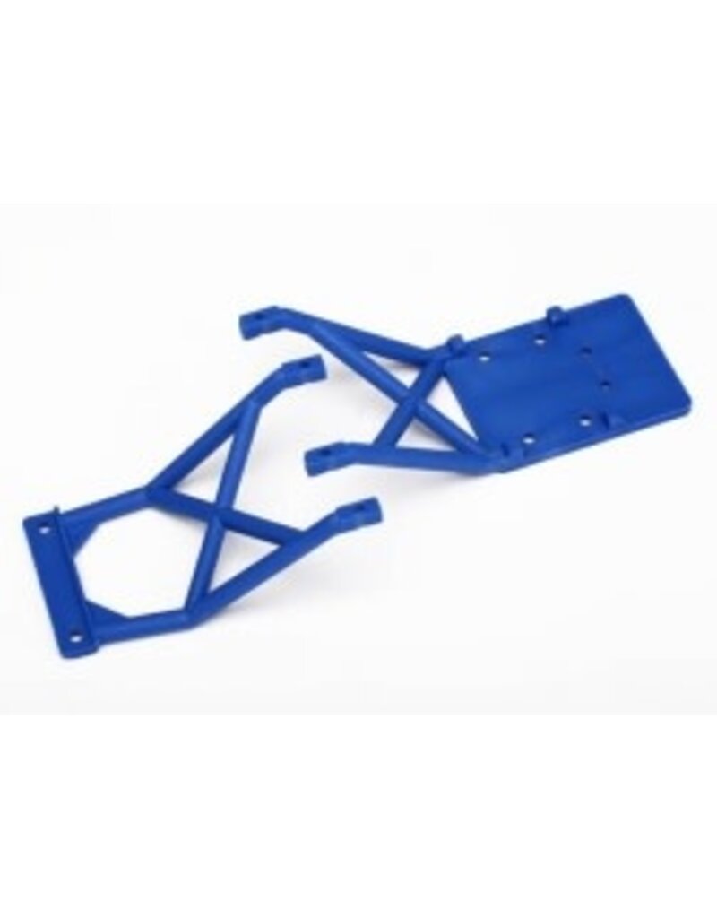 Traxxas 3623x Skid plates, front & rear (blue)