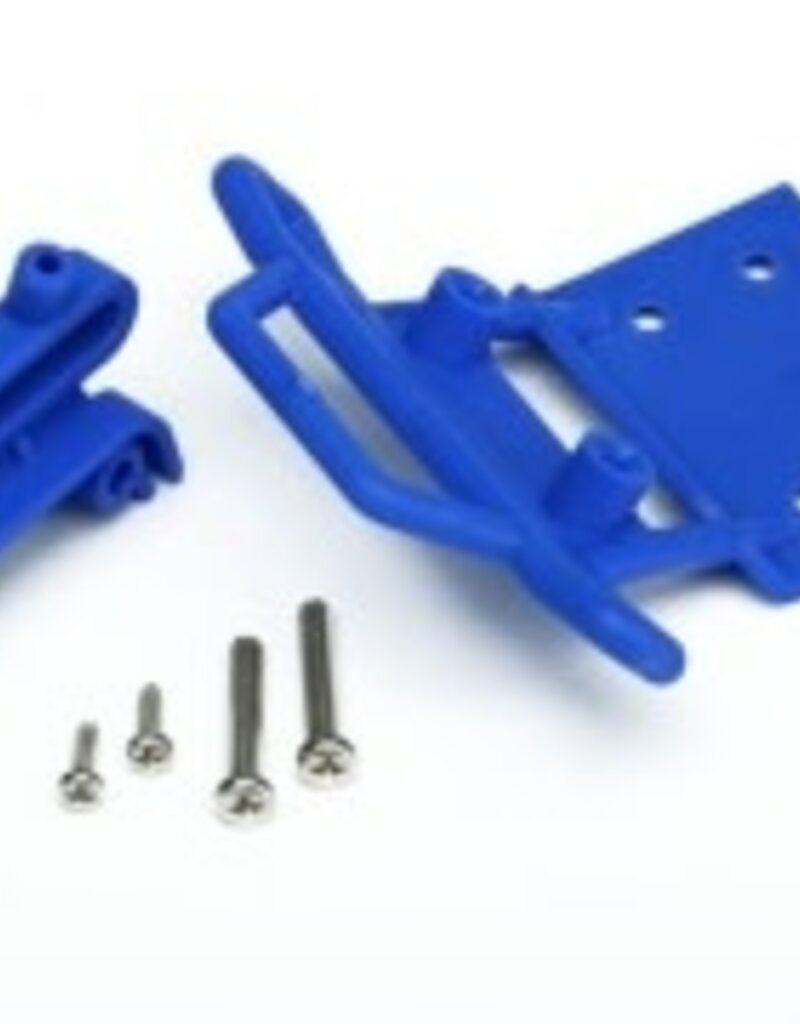 Traxxas 3621x Bumper, front / bumper mount, front / 4x23mm RM (2)/ 3x10mm RST (2) (blue)