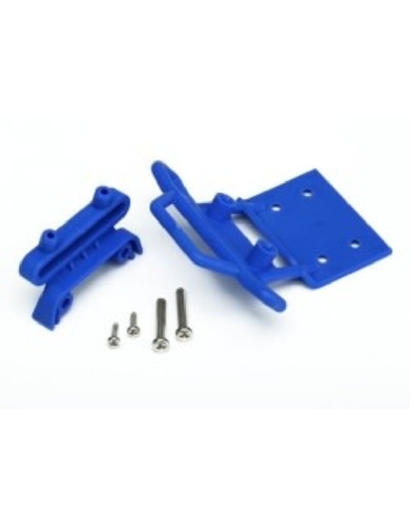 Traxxas 3621x Bumper, front / bumper mount, front / 4x23mm RM (2)/ 3x10mm RST (2) (blue)