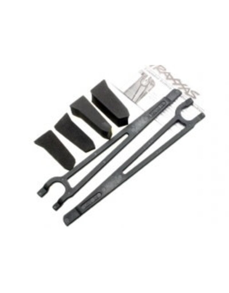 Traxxas 3927x Hold downs, battery, left & right (2)/ foam spacers (4) (allows for installation of taller, multi-cell batteries)