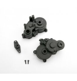 Traxxas 3991x Gearbox halves (front & rear)/ shift detent ball/ spring/ 4mm GS/ shift shaft seal, glued/ 2.5x8mm CS (2)