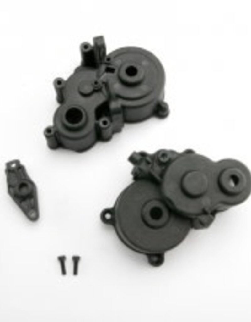 Traxxas 3991x Gearbox halves (front & rear)/ shift detent ball/ spring/ 4mm GS/ shift shaft seal, glued/ 2.5x8mm CS (2)