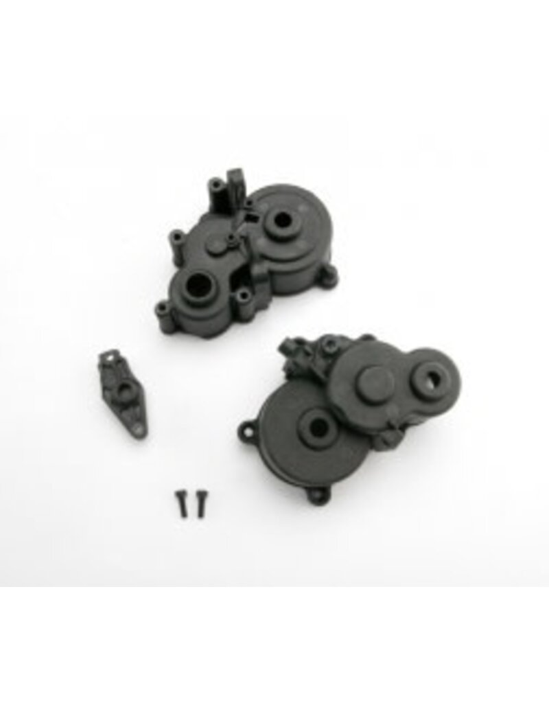 Traxxas 3991x Gearbox halves (front & rear)/ shift detent ball/ spring/ 4mm GS/ shift shaft seal, glued/ 2.5x8mm CS (2)