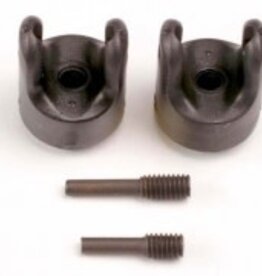 Traxxas 4927x Transmission output yokes (heavy duty) (2)/ set screw yoke pins, M4/10 (1) & M4/18.5 (1)