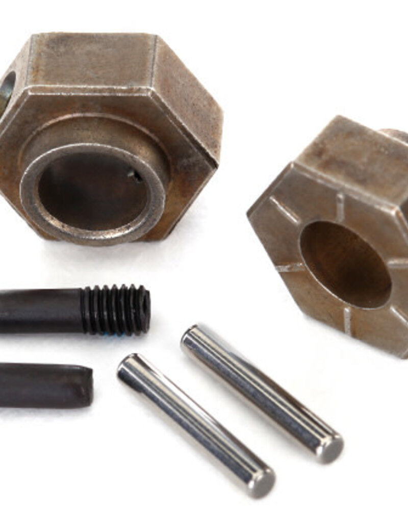 Traxxas 8269 Wheel hubs, 12mm hex (2)/ stub axle pins (2) (steel)