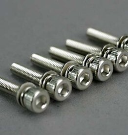 Traxxas 5142 Screws, 3x15mm cap-head machine (hex drive) (with split and flat washers) (6)