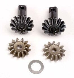 Traxxas 4982 Diff gear set: 13-T output gear shafts (2)/ 13-T spider gears (2)/ spider shaft (1)/ 6x10x0.5mm PTFE-coated washer (1)