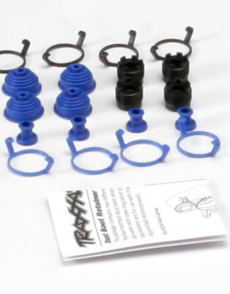 Traxxas 5378x Pivot ball caps (4)/ dust boots, rubber (4)/ dust plugs, rubber (4)/ dust boot retainers, black (4),  blue (4) (2 pkgs. req. to complete truck)
