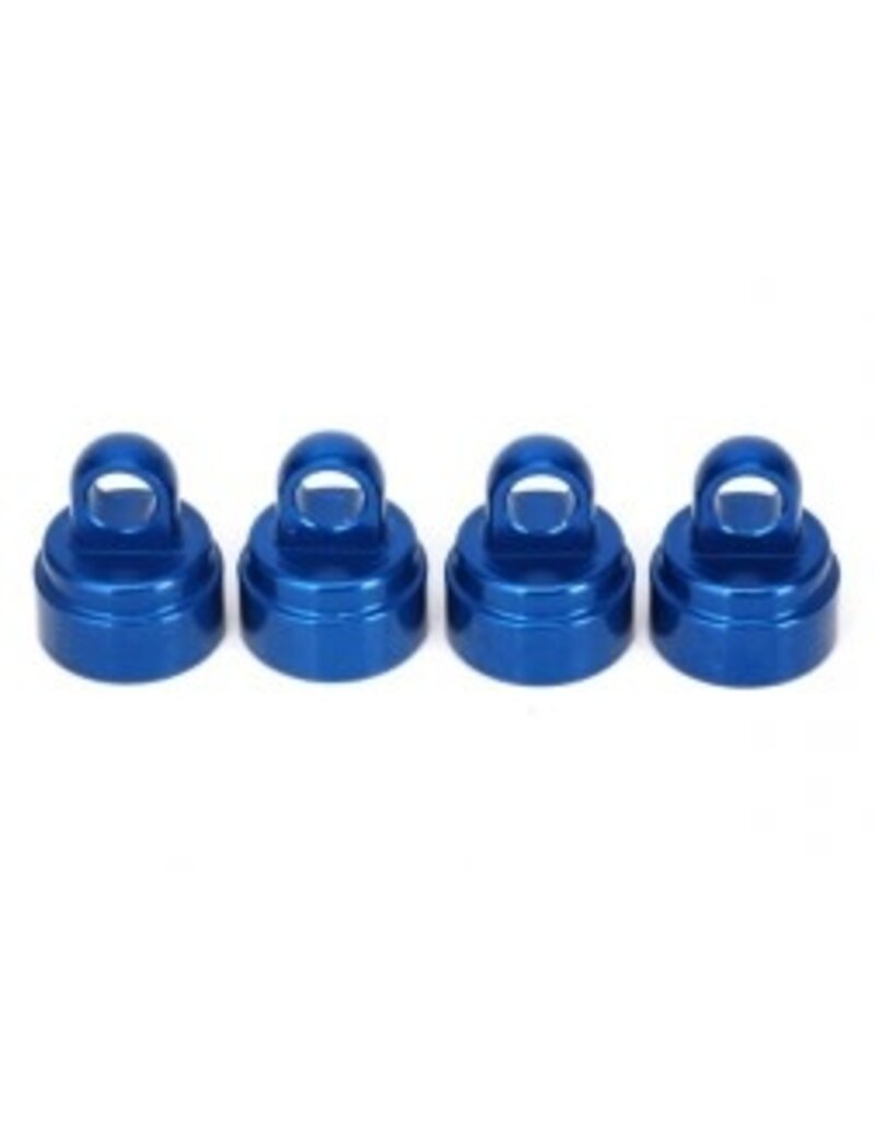 Traxxas 3767a Shock caps, aluminum (blue-anodized) (4) (fits all Ultra Shocks)