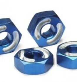 Traxxas 4954x Wheel hubs, hex, 6061-T6 aluminum (blue) (4)/ axle pins (2.5x10mm) (4)