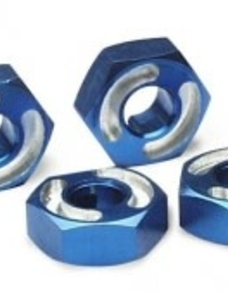 Traxxas 4954x Wheel hubs, hex, 6061-T6 aluminum (blue) (4)/ axle pins (2.5x10mm) (4)