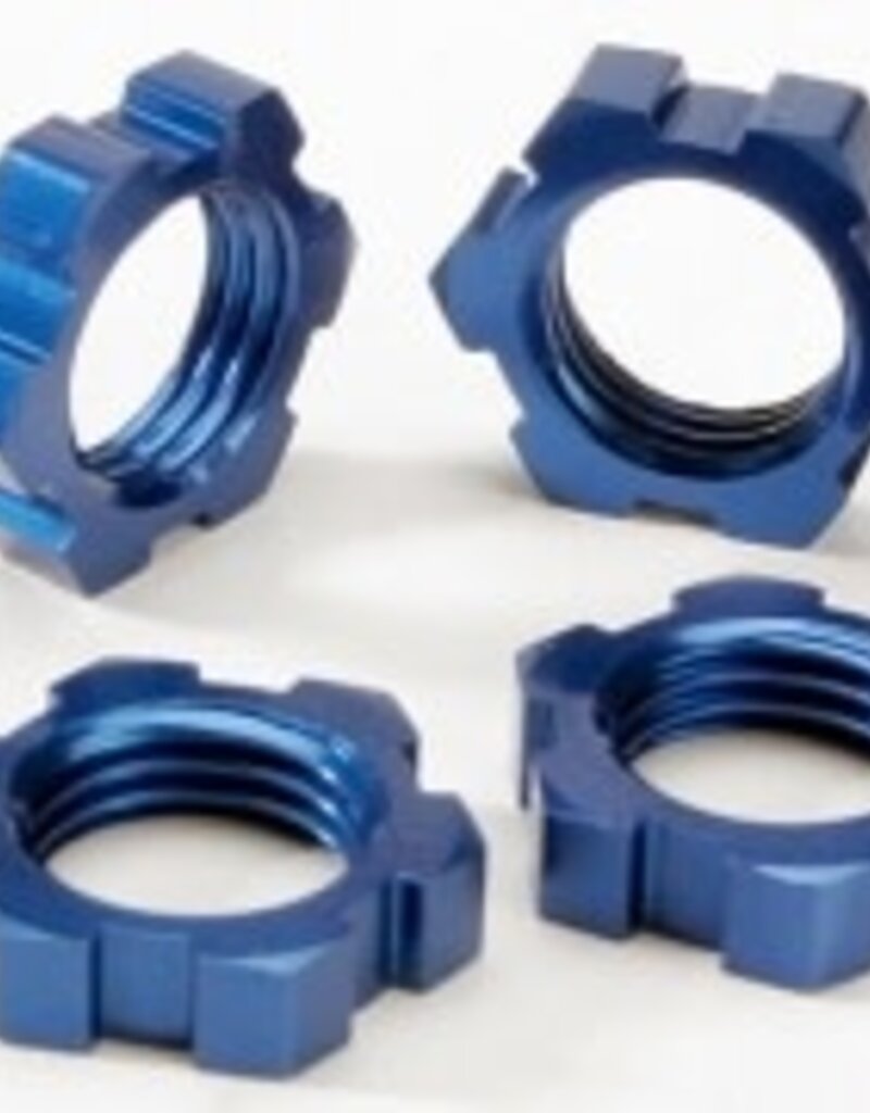 Traxxas 5353 Wheel nuts, splined, 17mm (blue-anodized) (4)