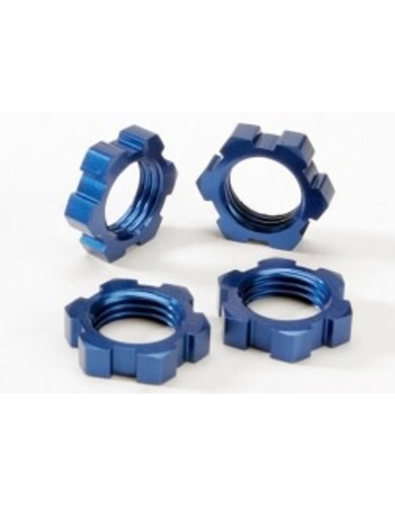 Traxxas 5353 Wheel nuts, splined, 17mm (blue-anodized) (4)