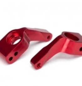 Traxxas 3652x Stub axle carriers, Rustler /Stampede /Bandit (2), 6061-T6 aluminum (red-anodized)/ 5x11mm ball bearings (4)