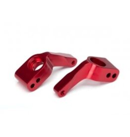 Traxxas 3652x Stub axle carriers, Rustler /Stampede /Bandit (2), 6061-T6 aluminum (red-anodized)/ 5x11mm ball bearings (4)
