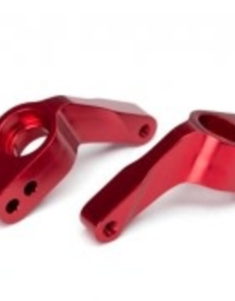 Traxxas 3652x Stub axle carriers, Rustler /Stampede /Bandit (2), 6061-T6 aluminum (red-anodized)/ 5x11mm ball bearings (4)