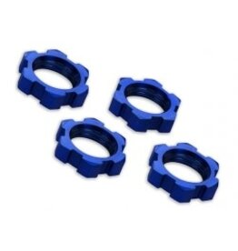 Traxxas 7758 Wheel nuts, splined, 17mm, serrated (blue-anodized) (4)