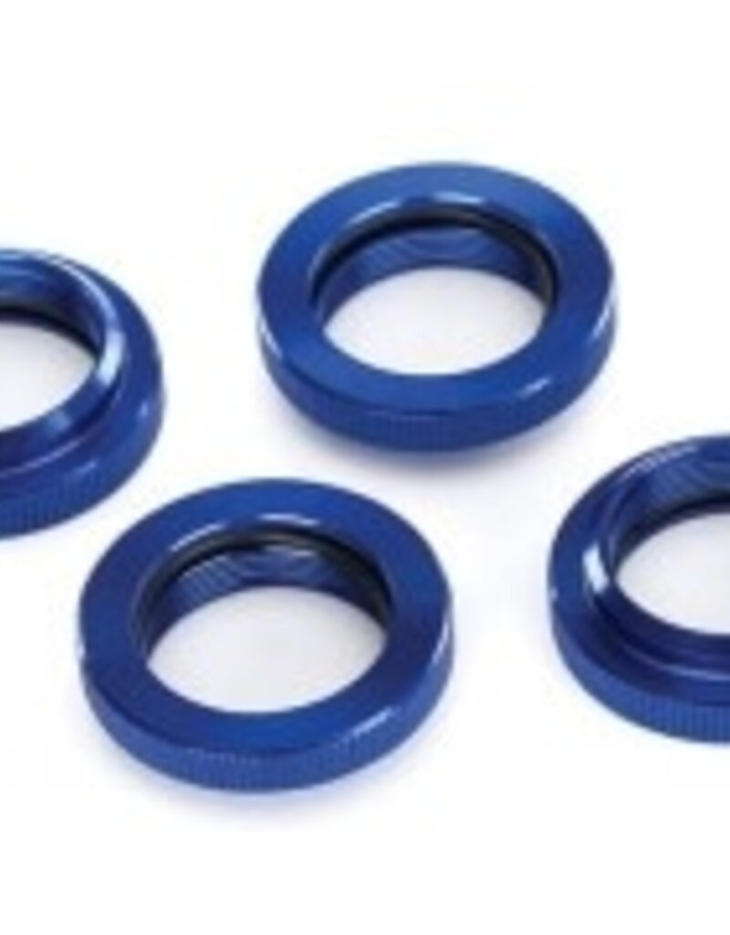 Traxxas 7767 Spring retainer (adjuster), blue-anodized aluminum, GTX shocks (4) (assembled with o-ring)