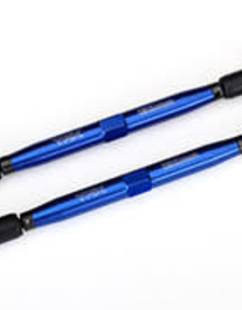 Traxxas 7748x Toe links, X-Maxx (TUBES blue-anodized, 7075-T6 aluminum, stronger than titanium) (157mm) (2)/ rod ends, assembled with steel hollow balls (4)/ aluminum wrench, 10mm (1)