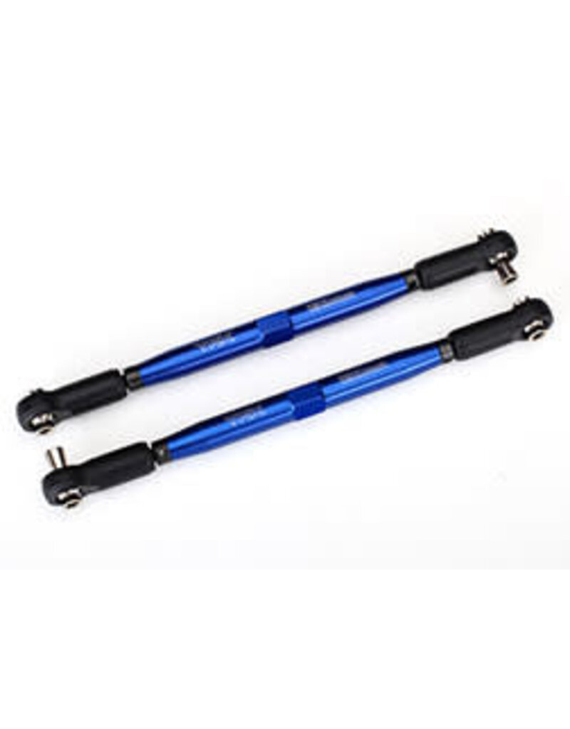 Traxxas 7748x Toe links, X-Maxx (TUBES blue-anodized, 7075-T6 aluminum, stronger than titanium) (157mm) (2)/ rod ends, assembled with steel hollow balls (4)/ aluminum wrench, 10mm (1)